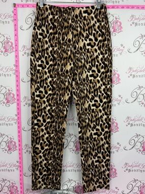 ZOE pants cheetah Leopard Print Straight-Leg Pants - Tan/Black
